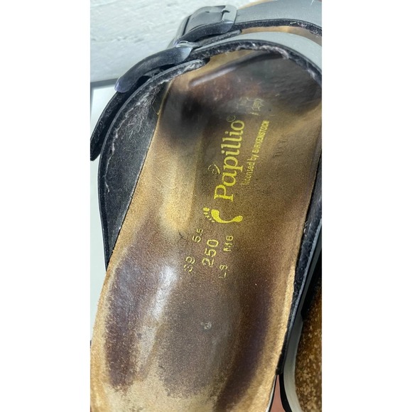 Birkenstock Papillio Arizona Black White Platform Sandals Women's 39 EU/8 US - Picture 7 of 9